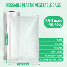 Close-up of 12x20 clear bag showing food-safe material.