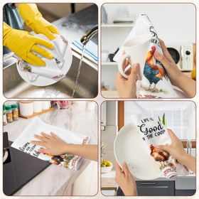 9tilight chicken-pattern towels make a thoughtful housewarming gift for any home.