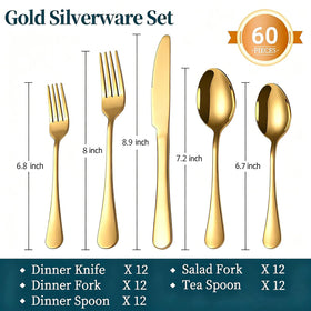 ERVILO gold finished dinner fork with balanced handle for comfortable grip.