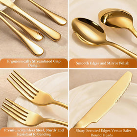 ERVILO gold finished teaspoon ideal for coffee and desserts.