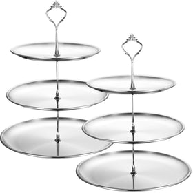 Gerrii 3-tier silver cupcake stand top view for elegant dessert display