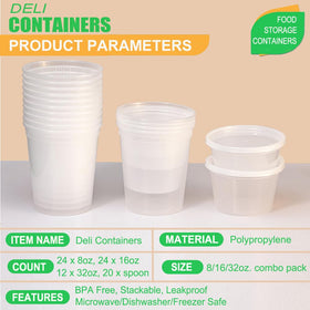 YehTrum 32oz deli container stores bigger portions for soups or stocks.