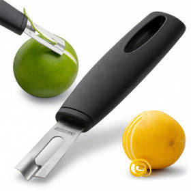 A Bar Above black-handle channel knife for precise citrus garnishes.