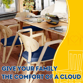 AAAAAcessories blue D-Shaped cushion on dining chair showing fit