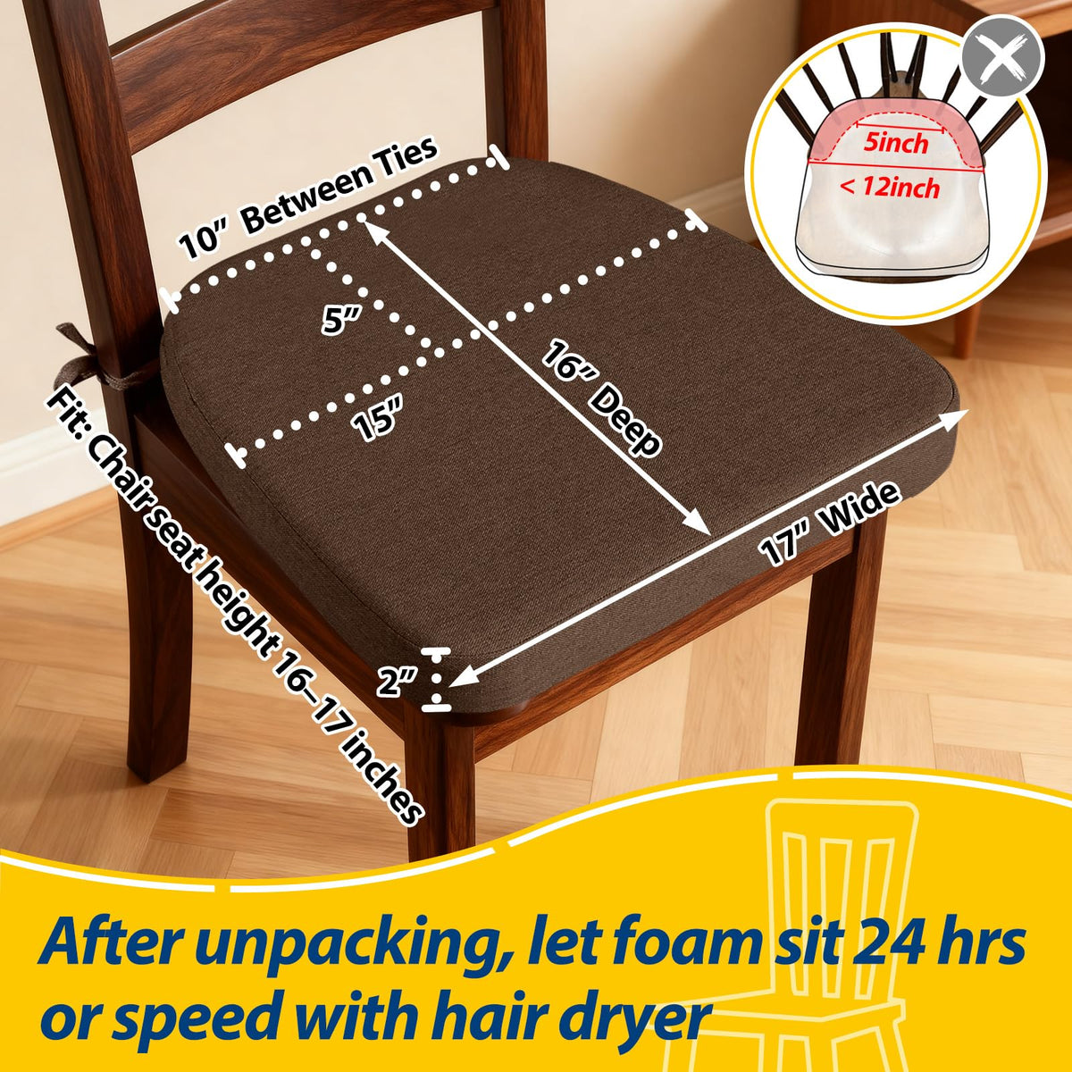 AAAAAcessories D-shaped chair cushion cover detail showing reinforced edges and breathable fabric.