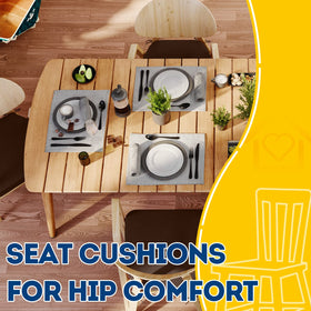 AAAAAcessories brown cushion fits dining chairs for relaxed meals.