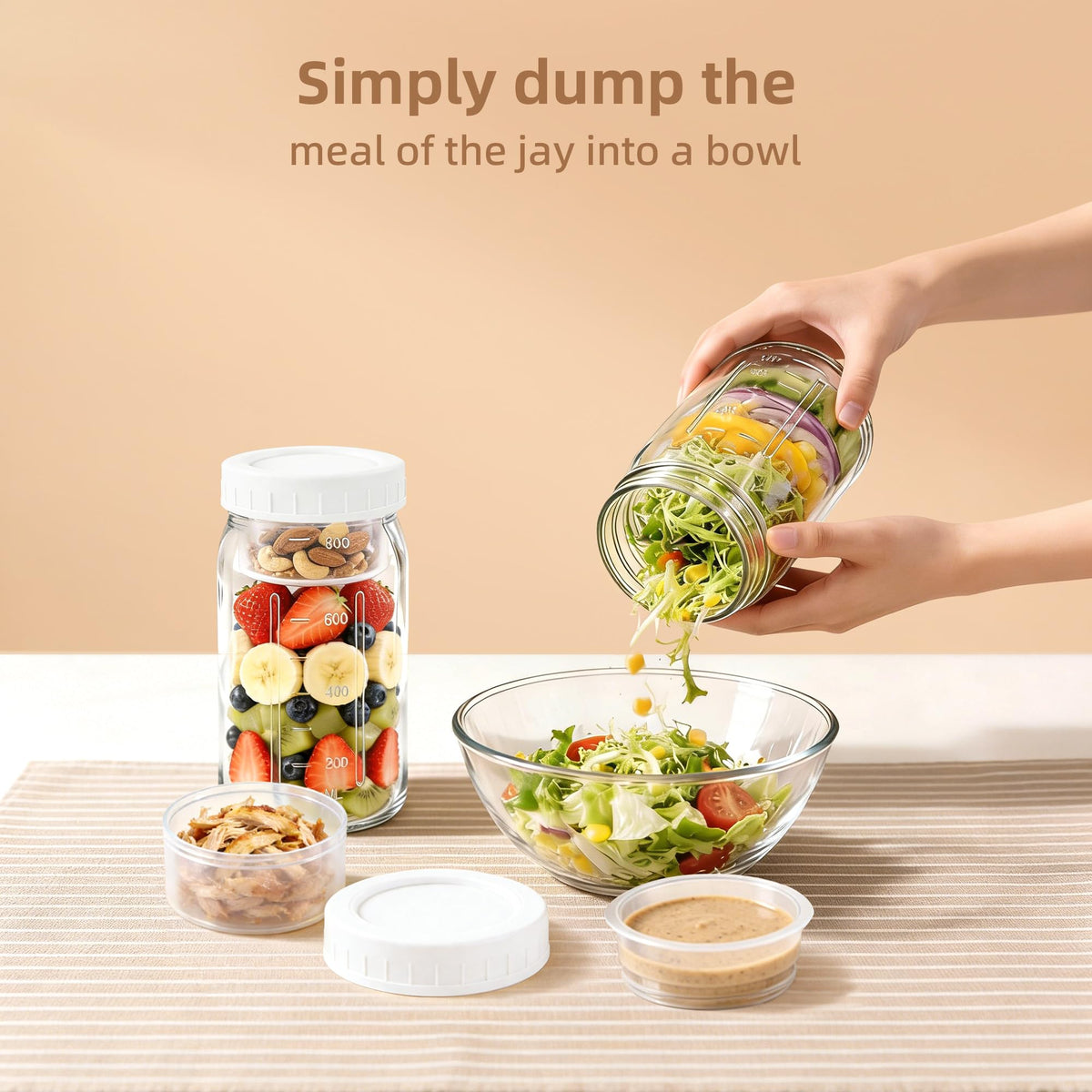 BPA-free glass construction highlights safety and durability of jars