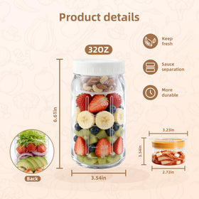 Leakproof dressing compartment in Aabberson salad jar for sauces on the go