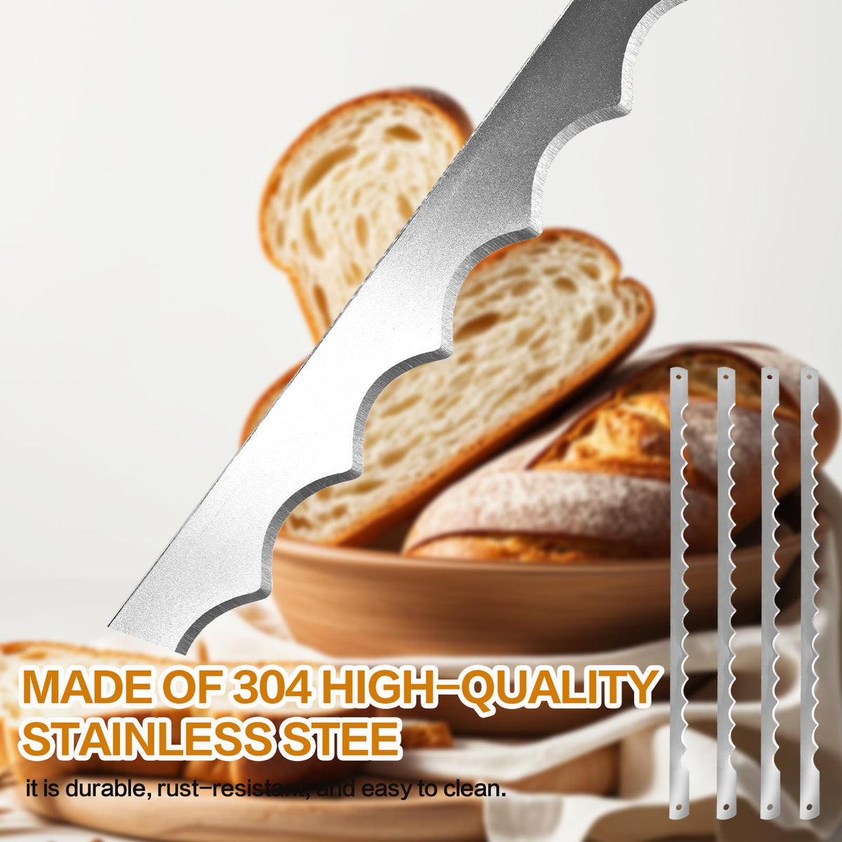 AAEJE stainless steel bread blades resist rust for long-lasting use