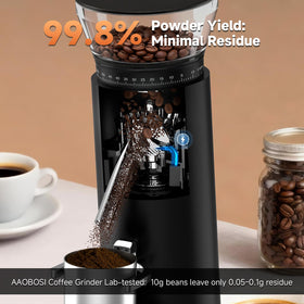 AAOBOSI burr coffee grinder travel-compact form is ideal for trips