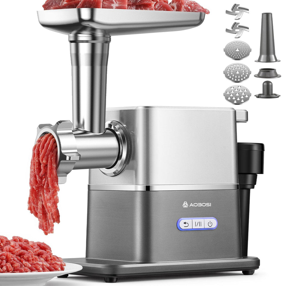 AAOBOSI meat grinder with 3000W motor for fast, consistent home grinding.