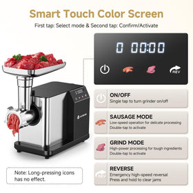 AAOBOSI meat grinder auto-reverse prevents jams during busy kitchen sessions