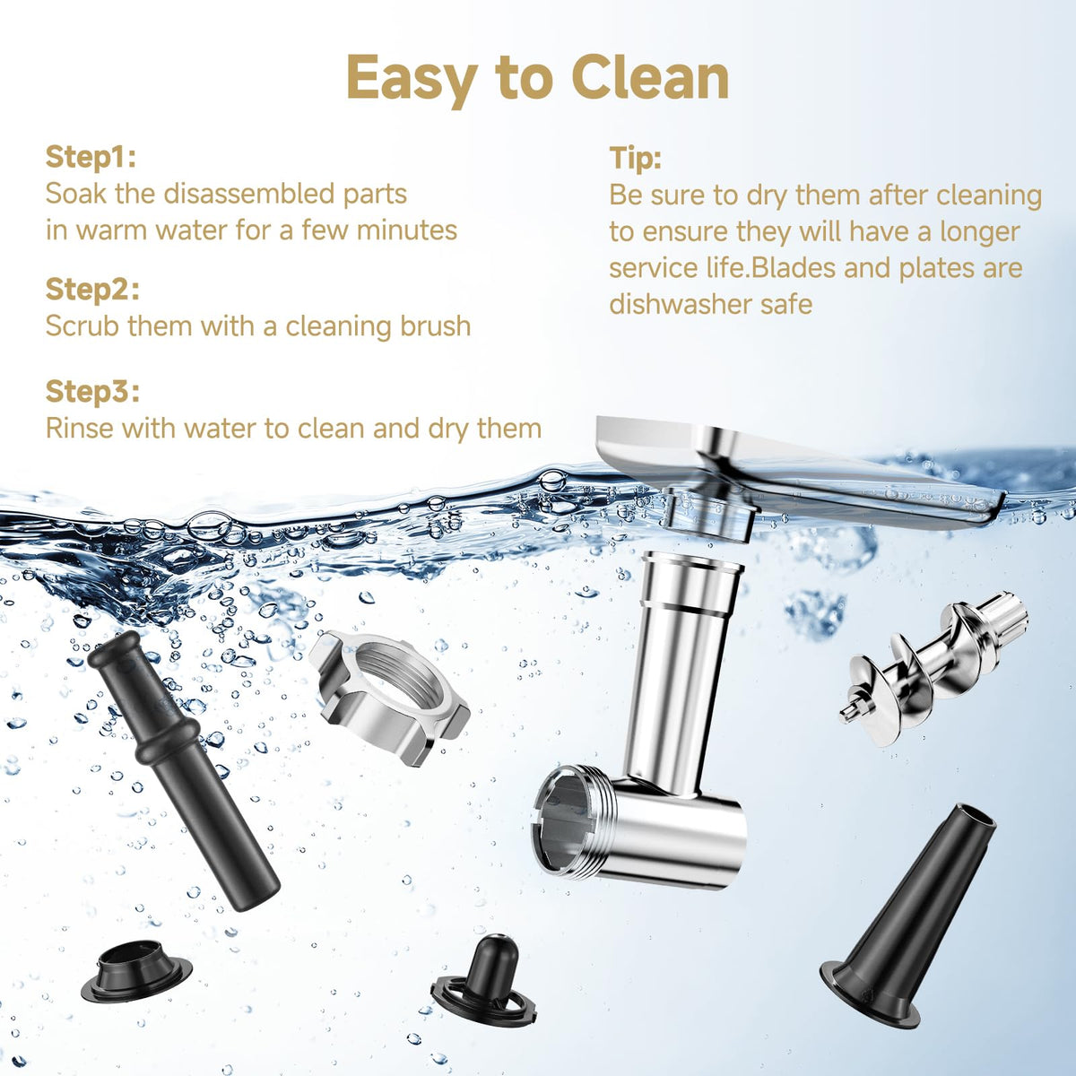 AAOBOSI dishwasher-safe parts simplify cleanup after use