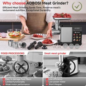 AAOBOSI blades and plates are dishwasher-safe for quick cleaning.