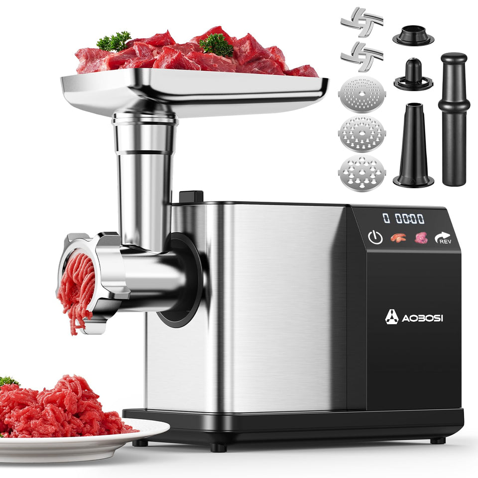AAOBOSI meat grinder electric 3000W max with touch screen for smooth home grinding