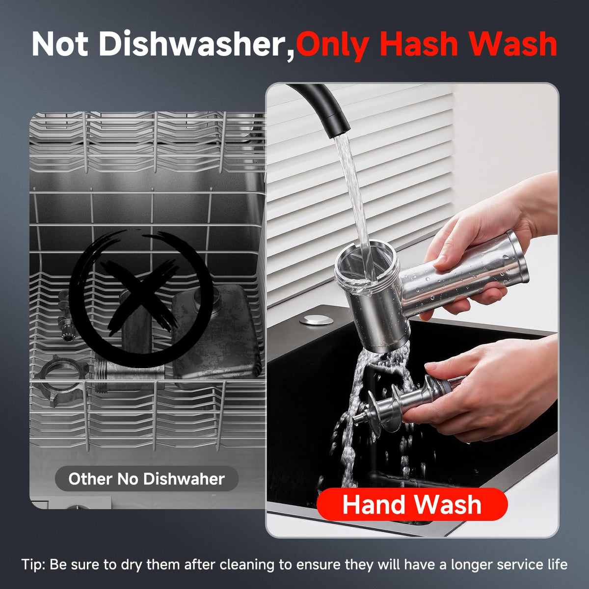 Removable parts simplify rinsing and maintenance after meals.