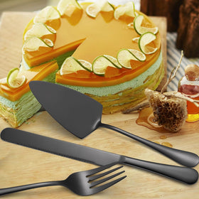 AARAINBOW serving fork in black ideal for solid foods and salads