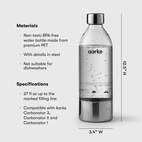 Aarke 1L in-use with Carbonator 3 context for convenient hydration