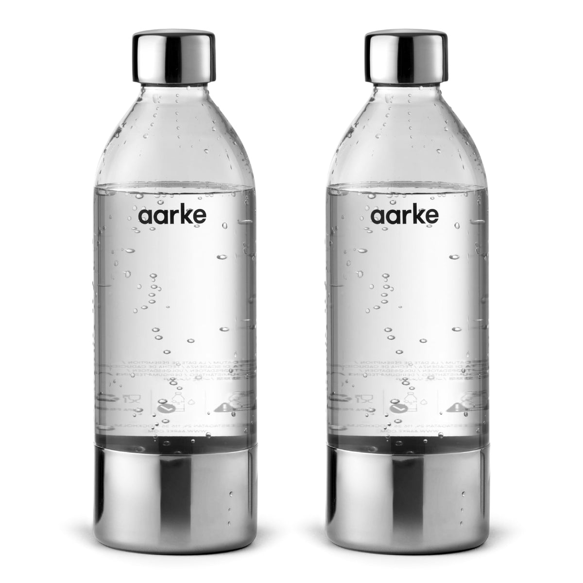 Aarke 1L bottle top view showing sleek design for easy carbonated water