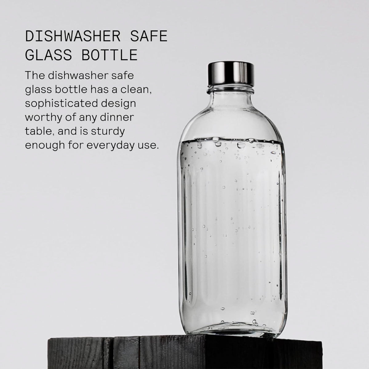 Aarke bottle showcasing dishwasher-safe design for easy cleaning.