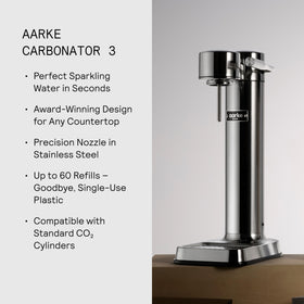 Aarke Carbonator III Swedish-inspired aesthetics elevate the home bar and kitchen.