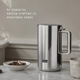Aarke stainless steel kettle with double-wall insulation keeps water hot and exterior cool