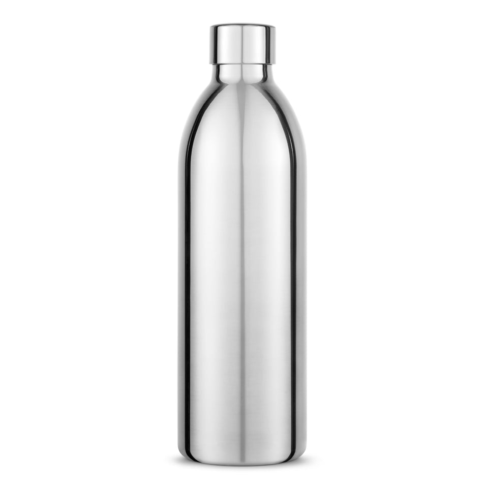 Aarke To-Go bottle cap in stainless steel for an airtight seal.