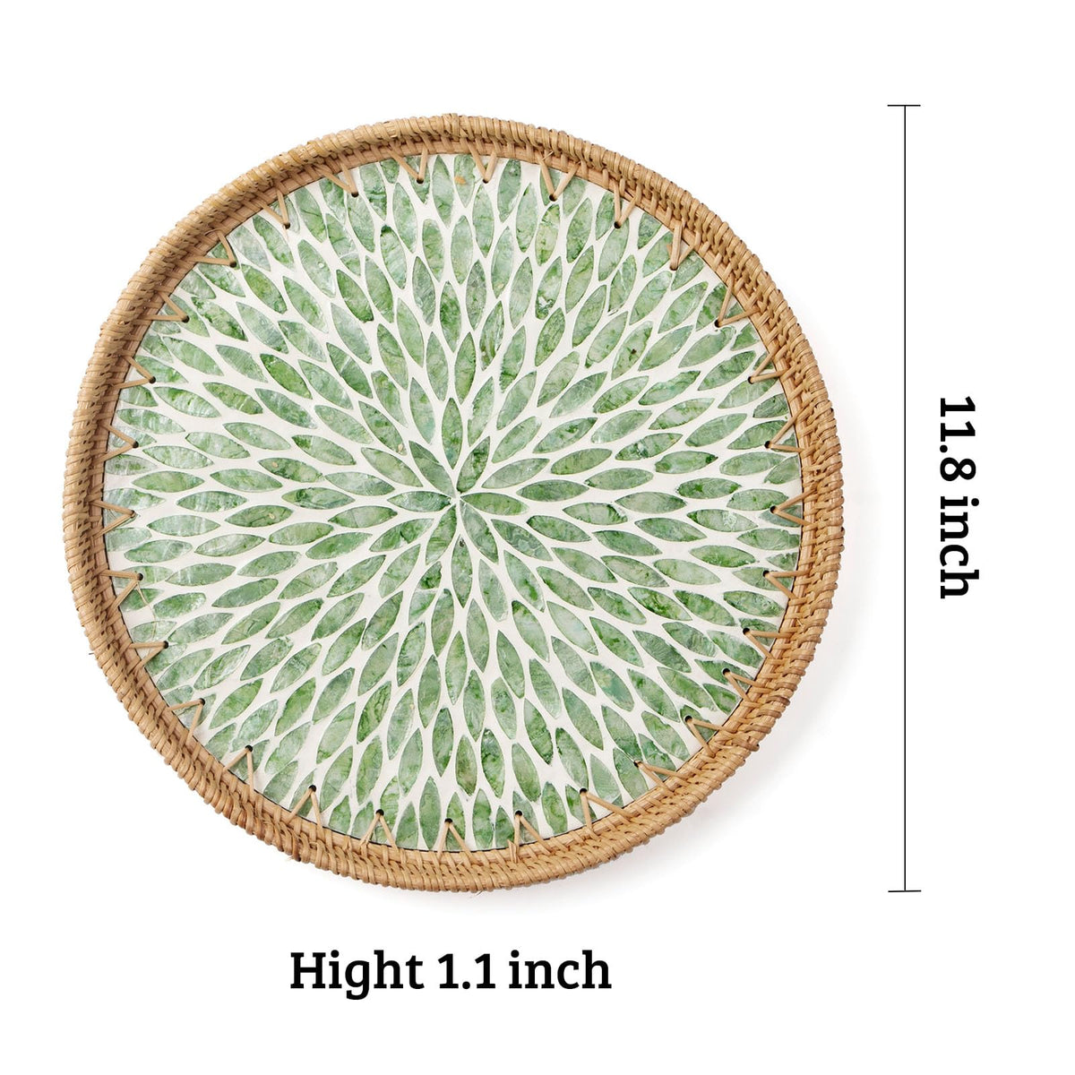 Rattan fruit serving tray for living room or kitchen.