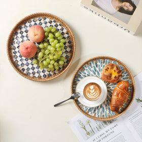 Aayoruro rattan tray with wooden base for sturdy daily use