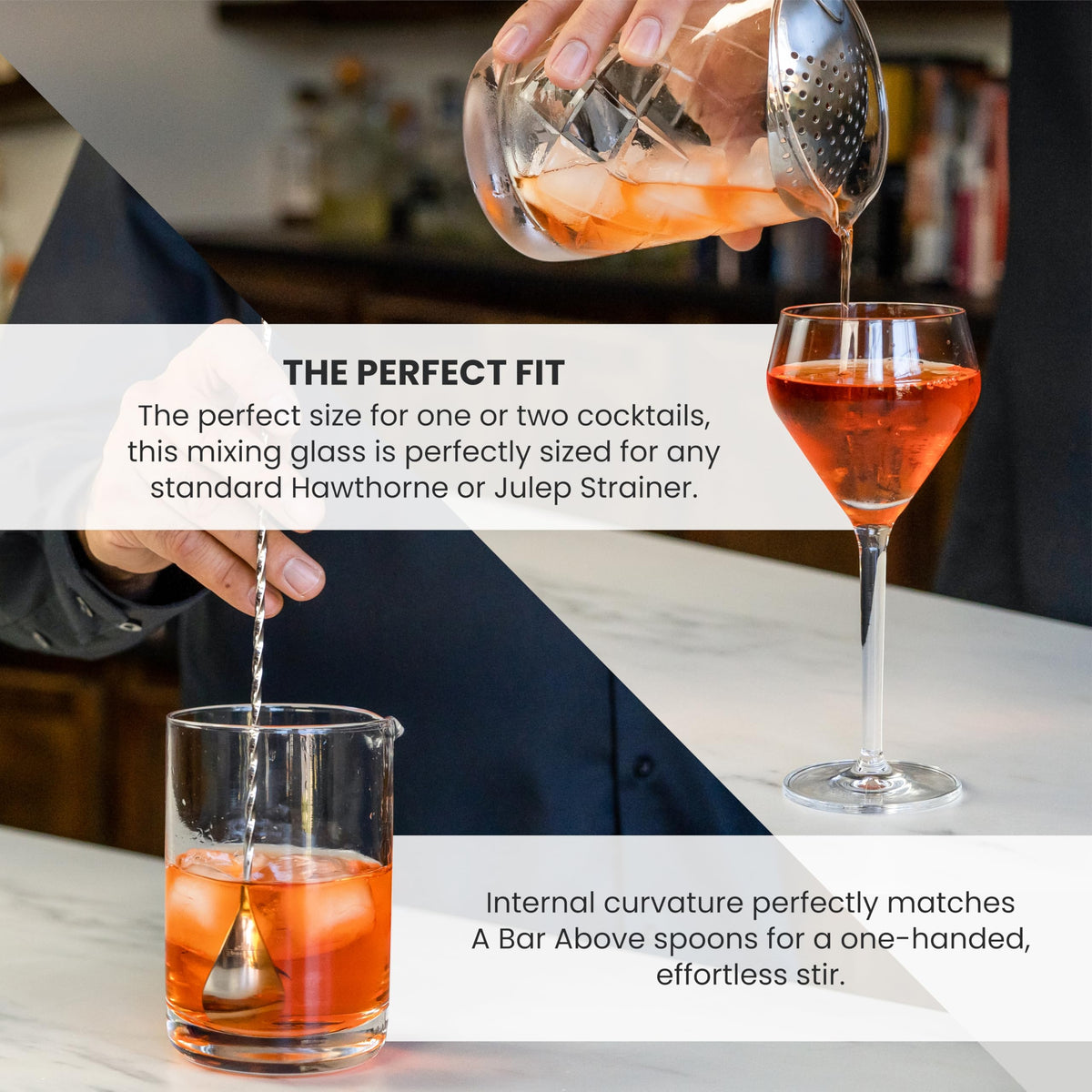 Ergonomic interior design supports smooth, controlled stirring motions