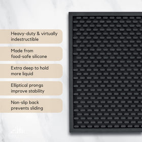 A Bar Above non-slip bar mat edges keep tools secure and surfaces clean.
