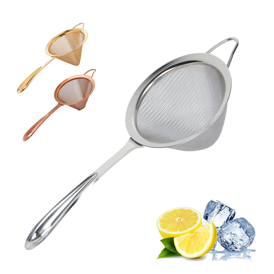 A Bar Above stainless steel conical mesh strainer for precise filtration and fast pours