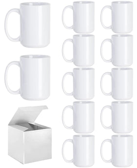 ABBSH sublimation coffee mug 15oz white, ideal for personalized gifts and daily rituals.