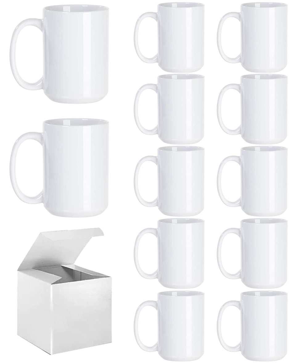 ABBSH sublimation coffee mug 15oz white, ideal for personalized gifts and daily rituals.