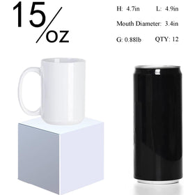 ABBSH white mug with wide mouth, easy to fill and clean after beverages.