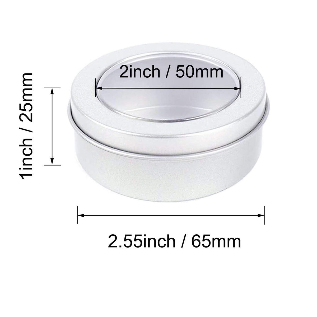Abgream 2oz tin container side view highlighting portable travel size.