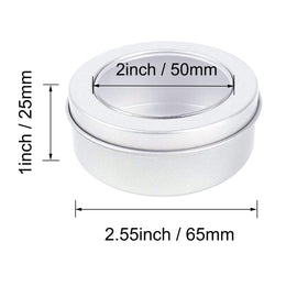 Abgream 2oz tin container side view highlighting portable travel size.