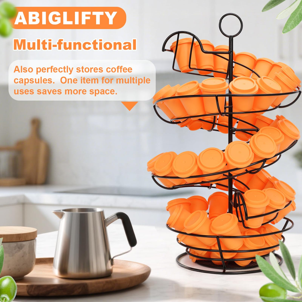 Abiglifty multi-use kitchen organizer enhances countertop organization and style