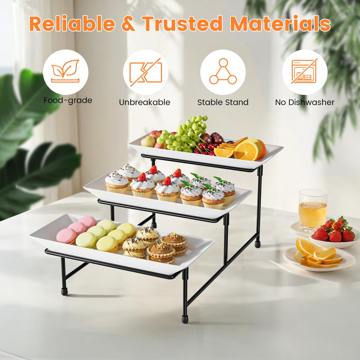 Abiglifty shatter-proof plastic platter detail highlights lightweight safety