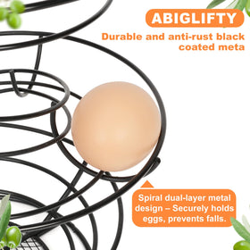 Abiglifty spiral dispenser highlights simple access and older eggs at the bottom