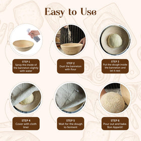 ABIOTO banneton bowl with non-stick surface for easy cleanup
