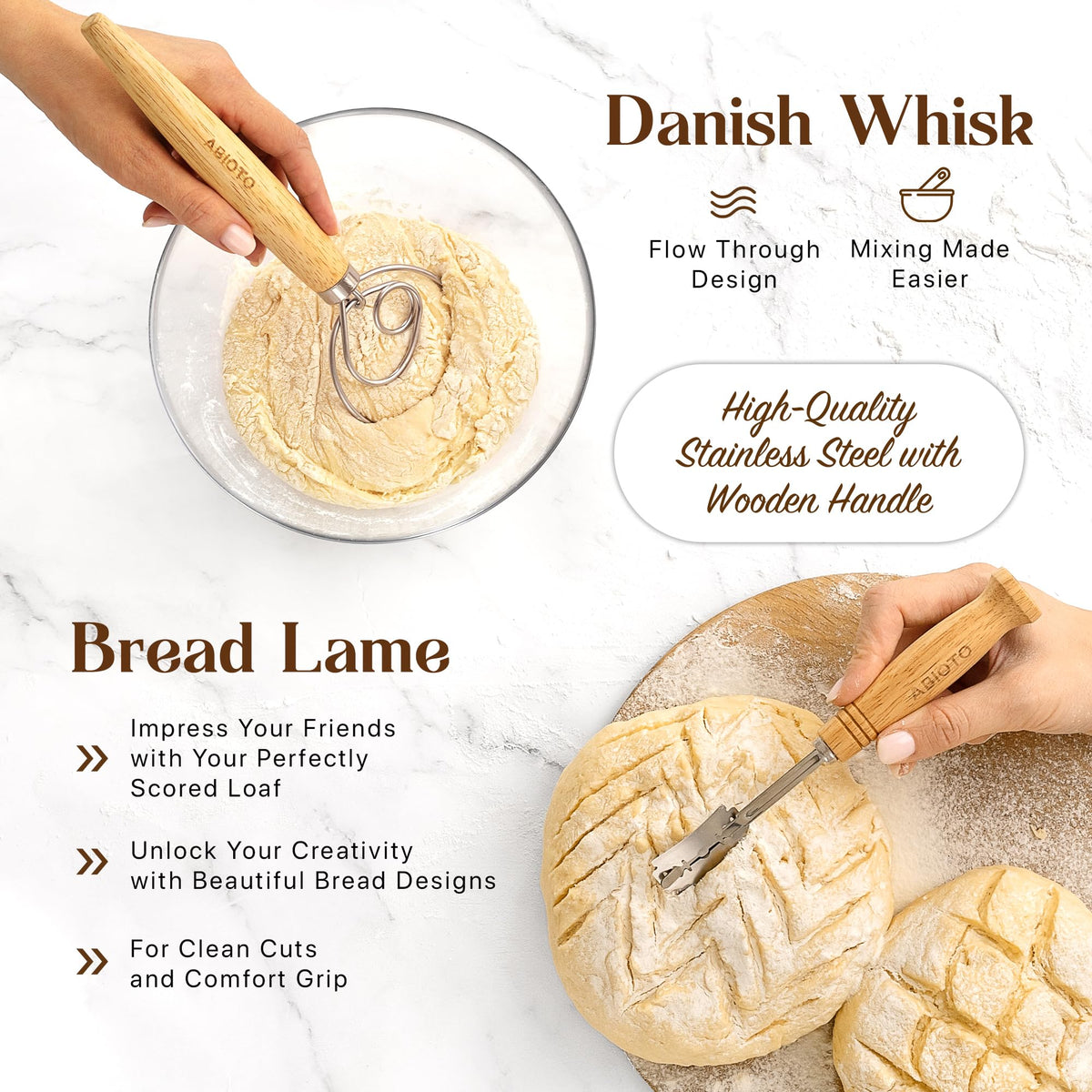 ABIOTO bread slings support safe transfer to proofing baskets