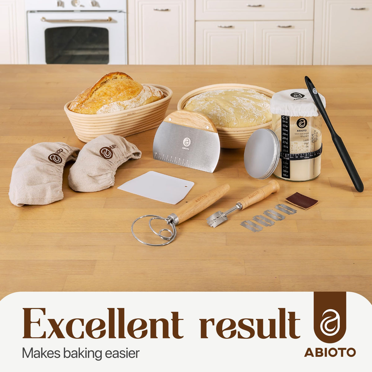 ABIOTO silicone sling supports safe transfers from oven to board.