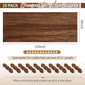 ABKLESACH natural wrinkle texture cheesecloth runner adds boho charm to tabletops.