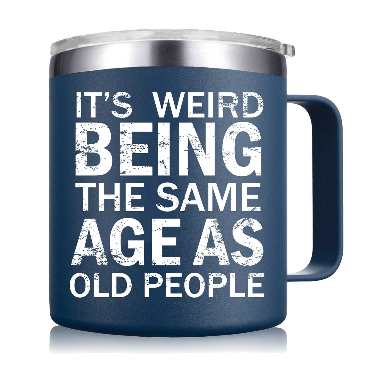 Abledn mug front view navy blue for daily coffee and humor