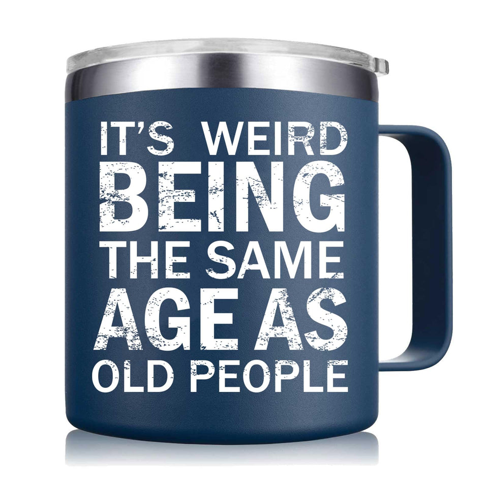 Abledn mug front view navy blue for daily coffee and humor