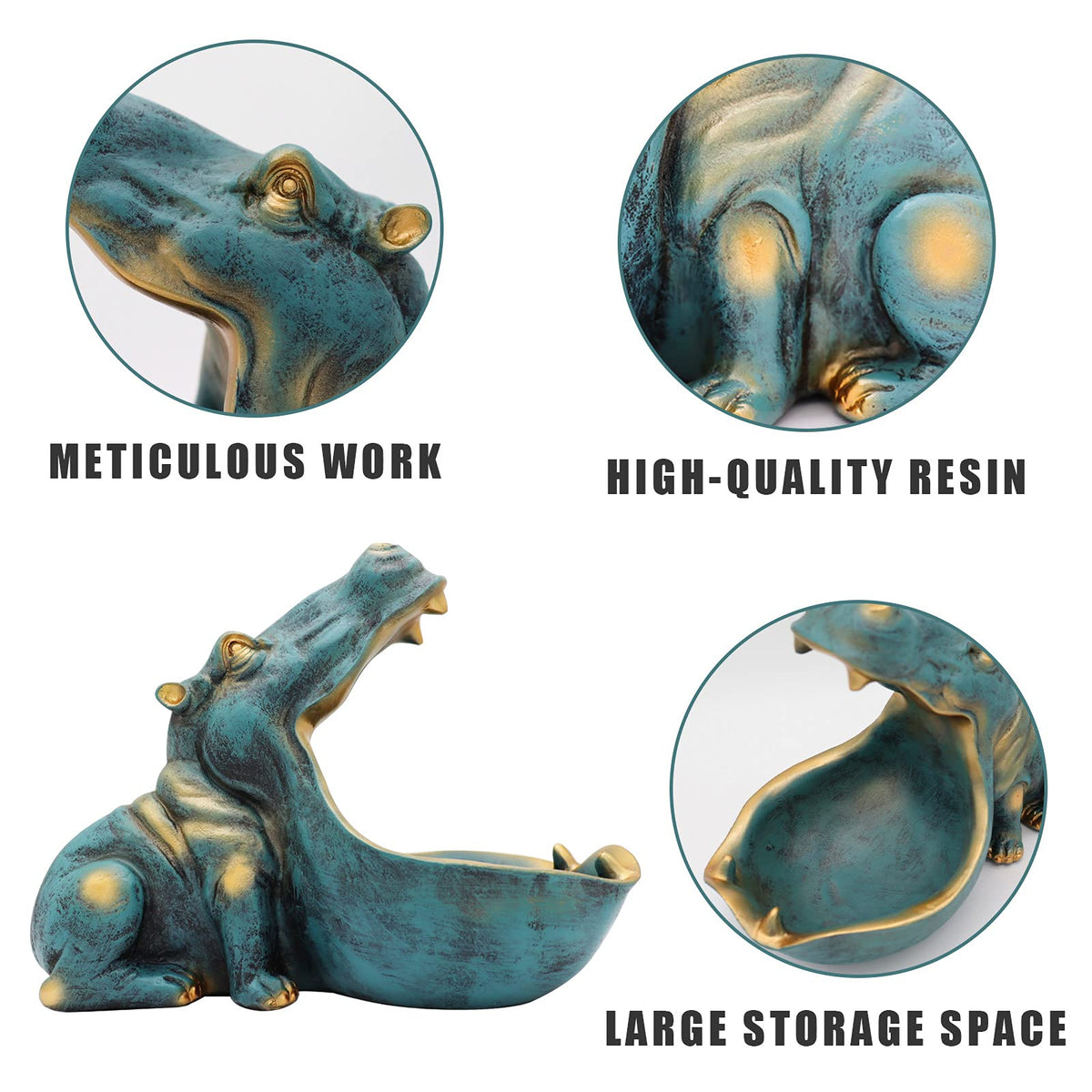 aboxoo hippo candy dish provides decorative storage for small items