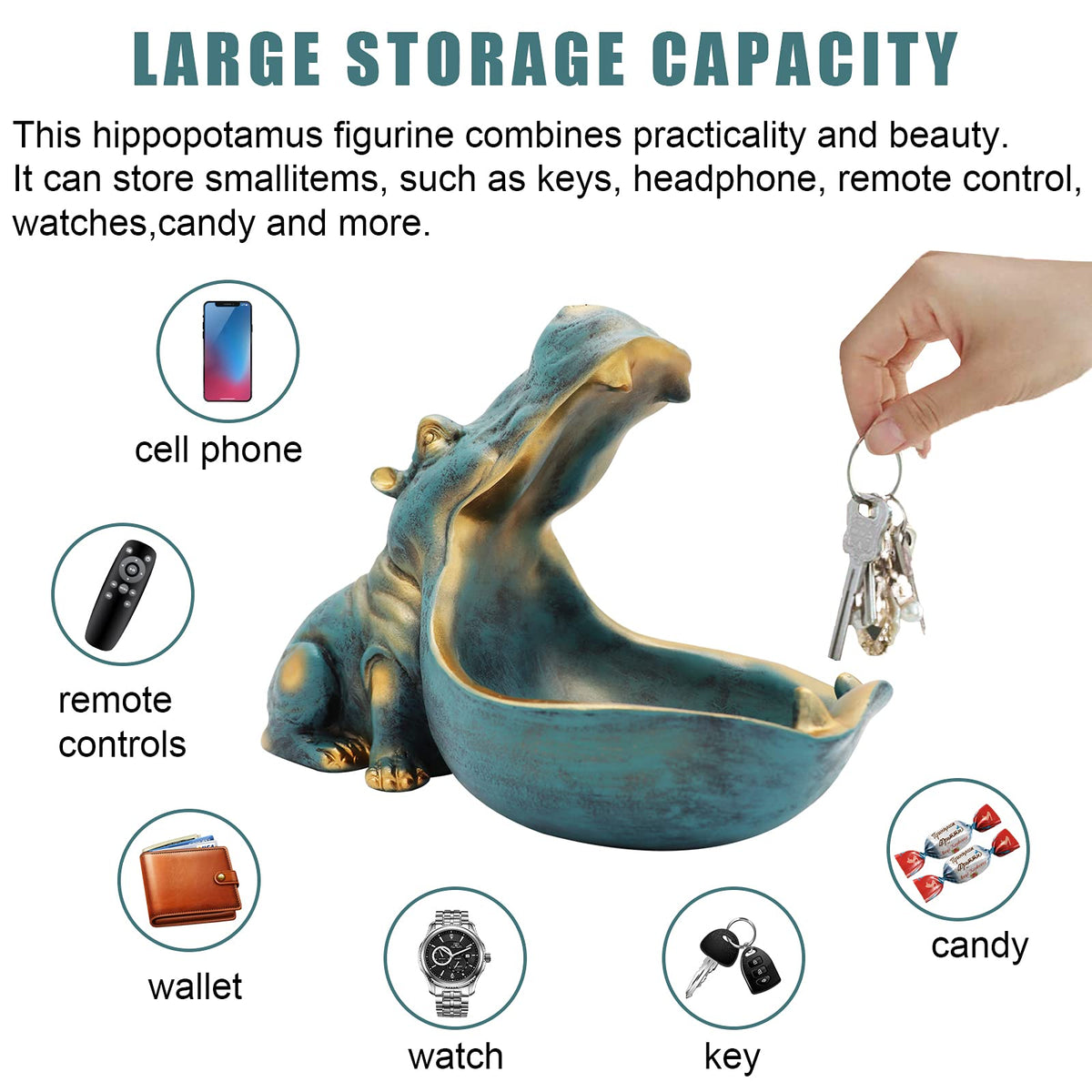 aboxoo hippo key bowl keeps entryway essentials organized