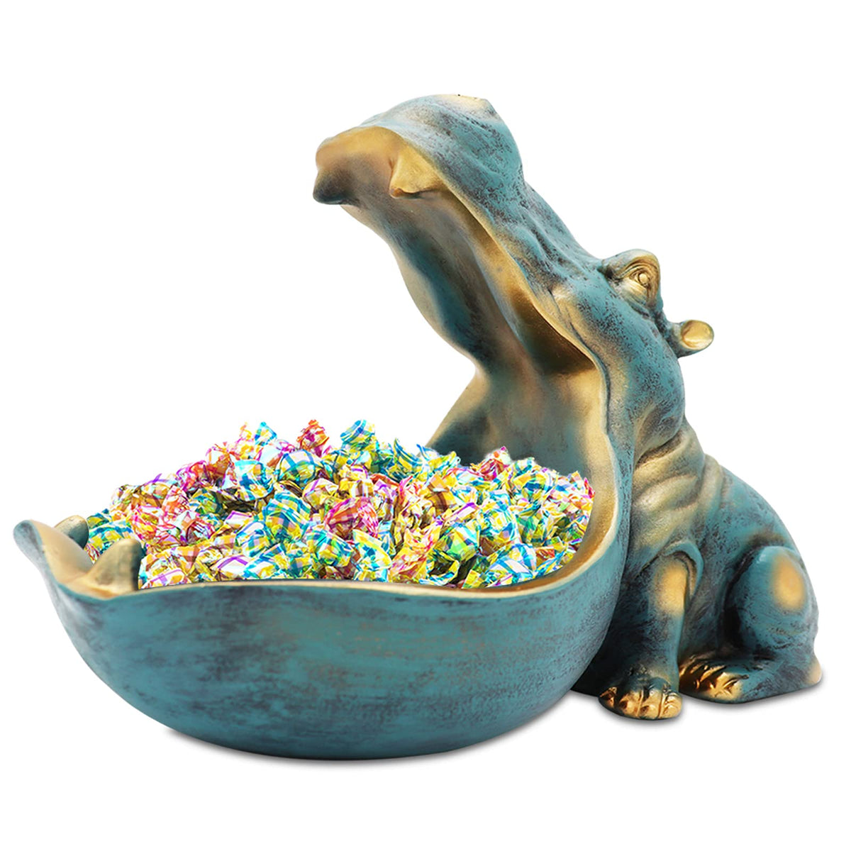 aboxoo hippo statue dark blue enhances desk decor and storage