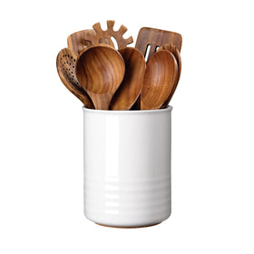 ABRUTY ceramic utensil holder on a clean countertop keeps utensils within easy reach.